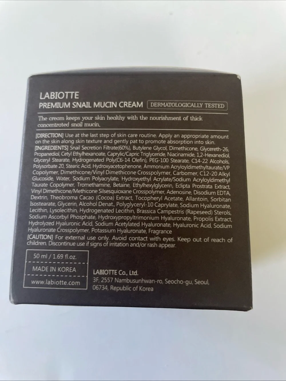 Labiotte Premium Snail Mucin Cream - Black Jar